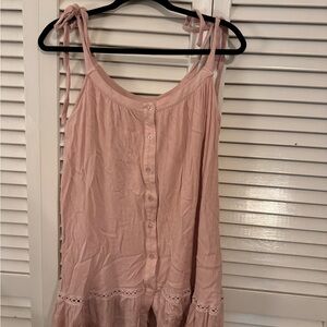 Pink Button-Down Sleeveless Dress